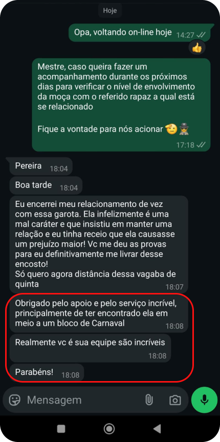 Depoimentos do serviço de Detetive Particular em Brasília.